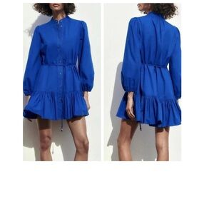 Zara Elegant Blue Women's long sleeve Dress